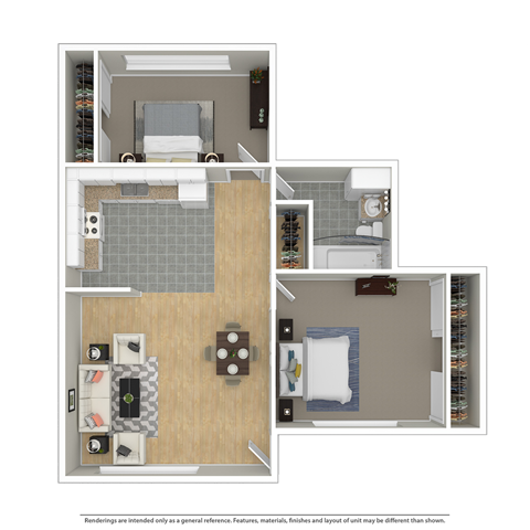 a floor plan of a 1 bedroom apartment